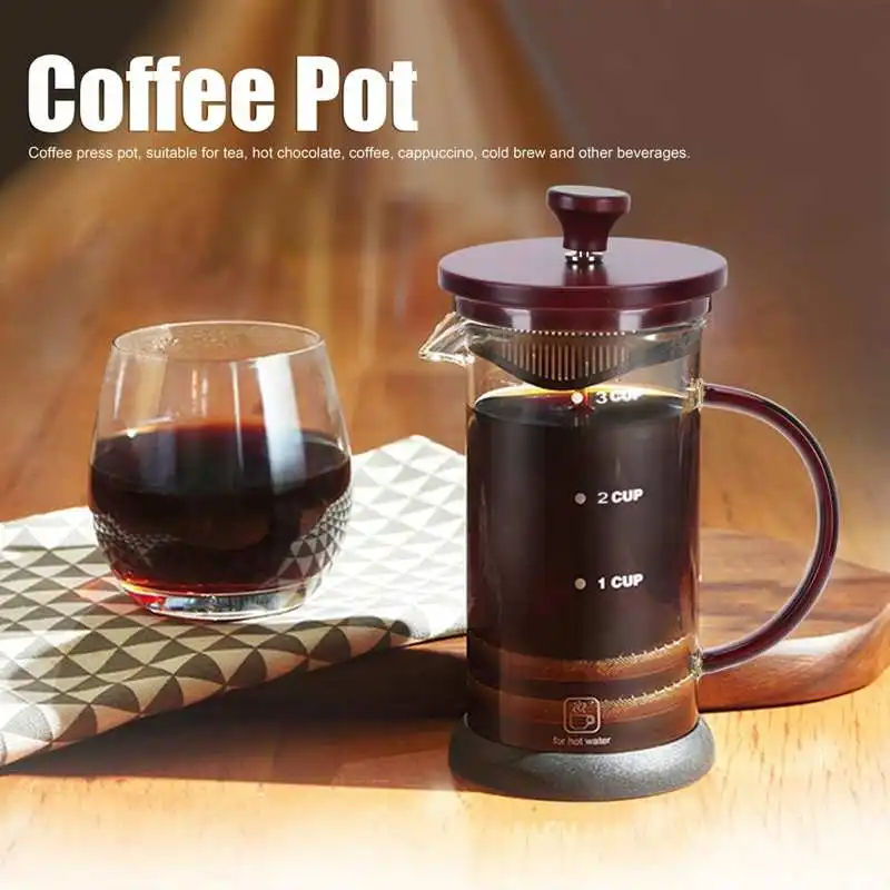 Прессованный чайник для кофе 800 мл из боросиликатного стекла контейнер домашнего