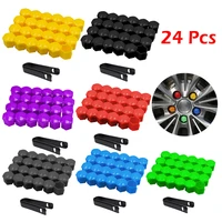24 pieces car wheel nut caps protection covers caps anti rust auto hub screw cover car tyre nut bolt exterior decoration 17mm
