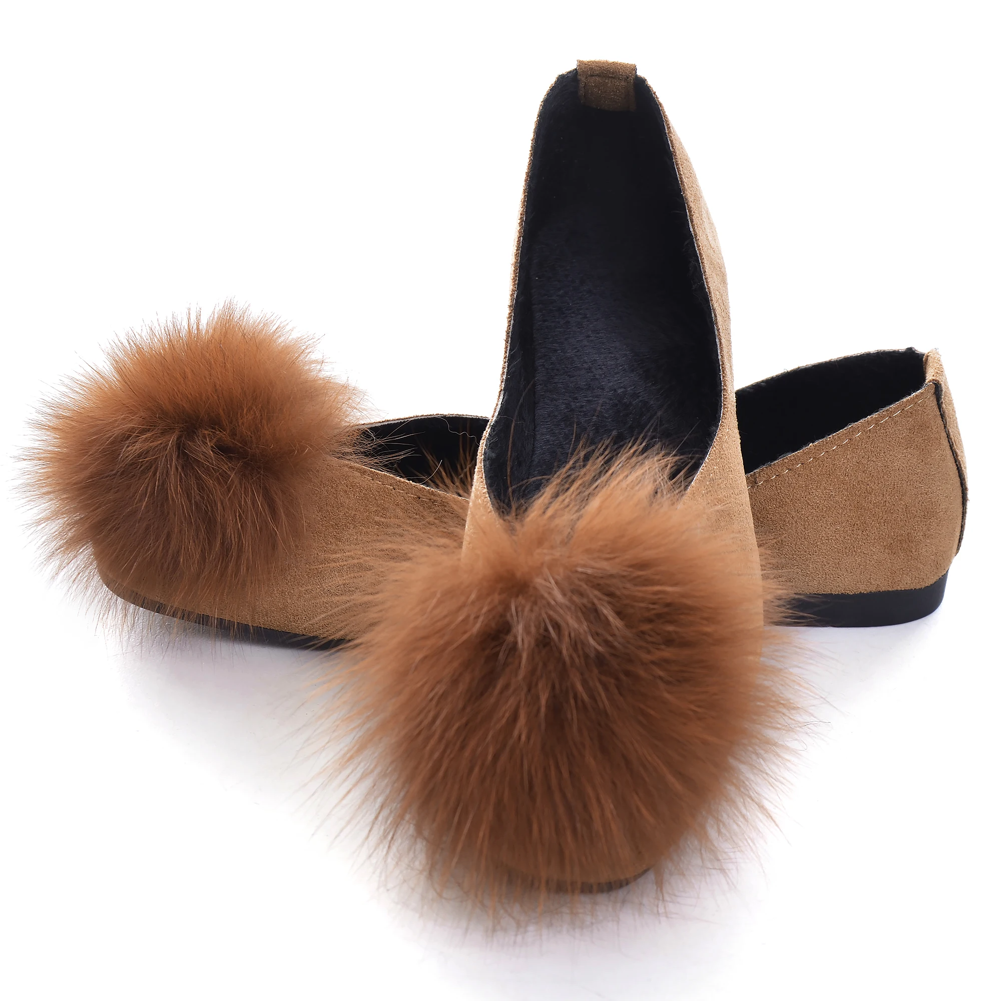 HEE GRAND/свадебные балетки на плоской подошве с квадратным носком плюшевая обувь