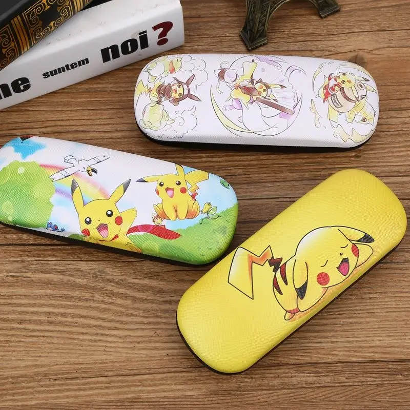 Портативный Жесткий Кожаный Чехол для очков с героями Аниме Покемон Пикачу милым