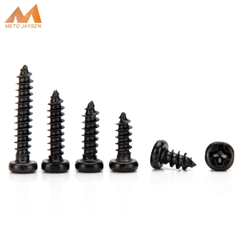

M2.3 M2.6 M3 Black Zinc Phillips Round Head Self-Tapping Screw Cross Recessed Machine Screw Phillips Head Metric Bolts