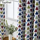 Светонепроницаемые шторы Topfinel для гостиной, спальни, детской, кухни, занавески на окна с геометрическим рисунком треугольников, драпировки