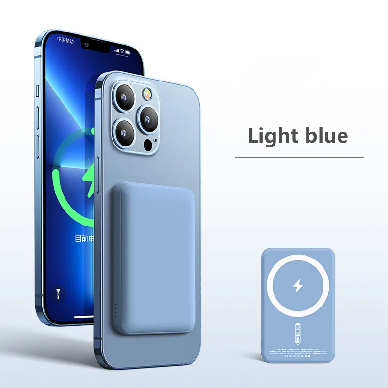 

MLINN 5000 мАч портативное зарядное устройство для iPhone 12 мини Внешняя батарея Магнитная Беспроводная зарядка PD QC 3,0 портативное зарядное устрой...