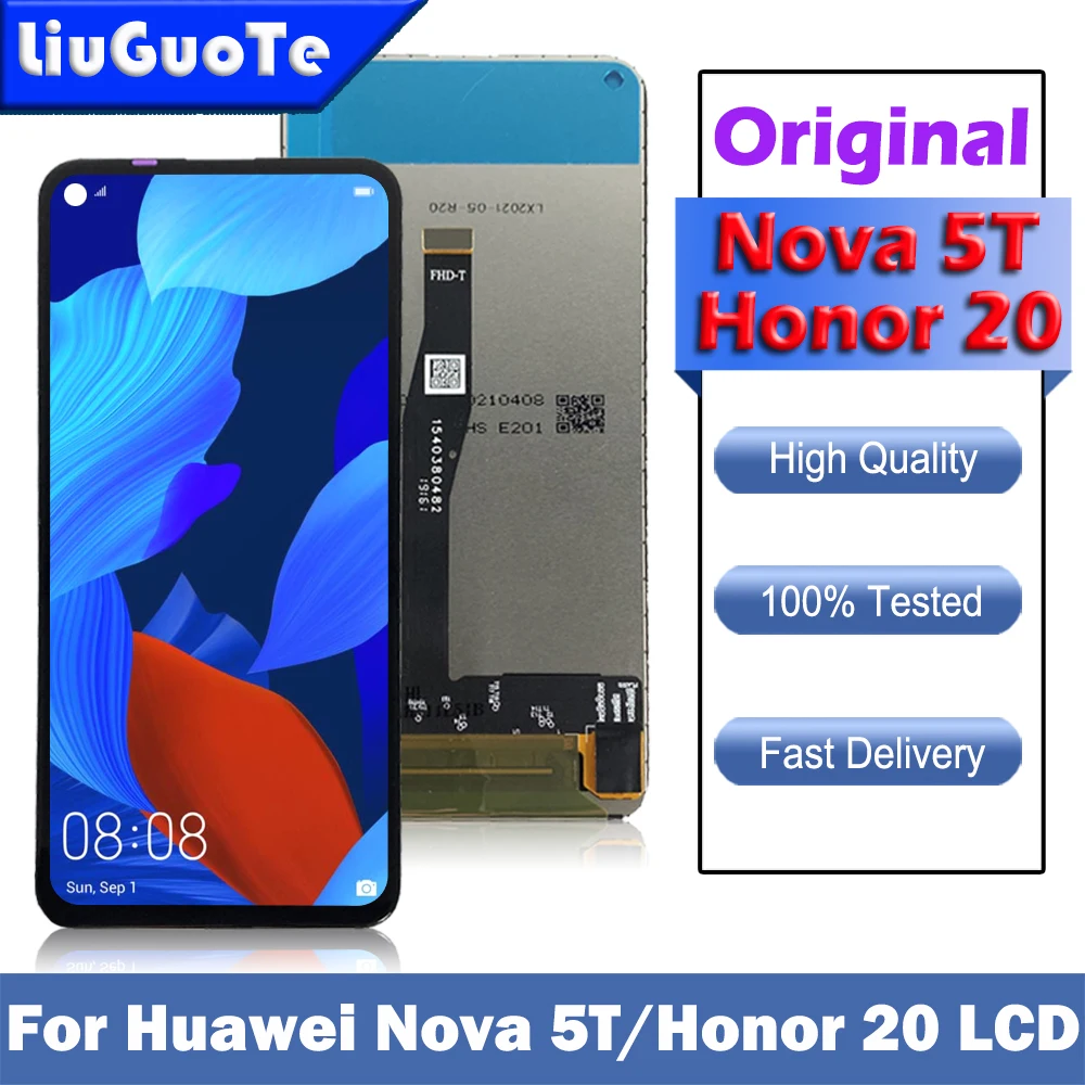 6 26 ''Оригинальный ЖК-дисплей для Huawei Nova 5T Nova5T сенсорный экран дигитайзер в