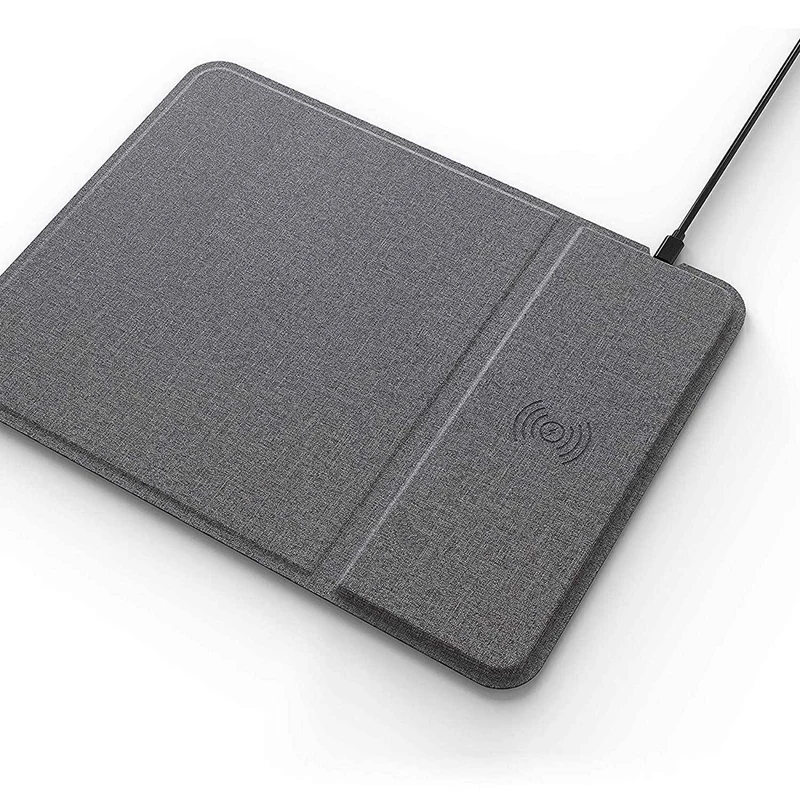 Быстрая Беспроводная зарядка коврик для мыши Qi 10 Вт зарядное устройство 2 в 1 iPhone