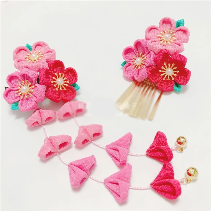 Заколка для волос в винтажном японском стиле кисточка Цветочный декор кимоно