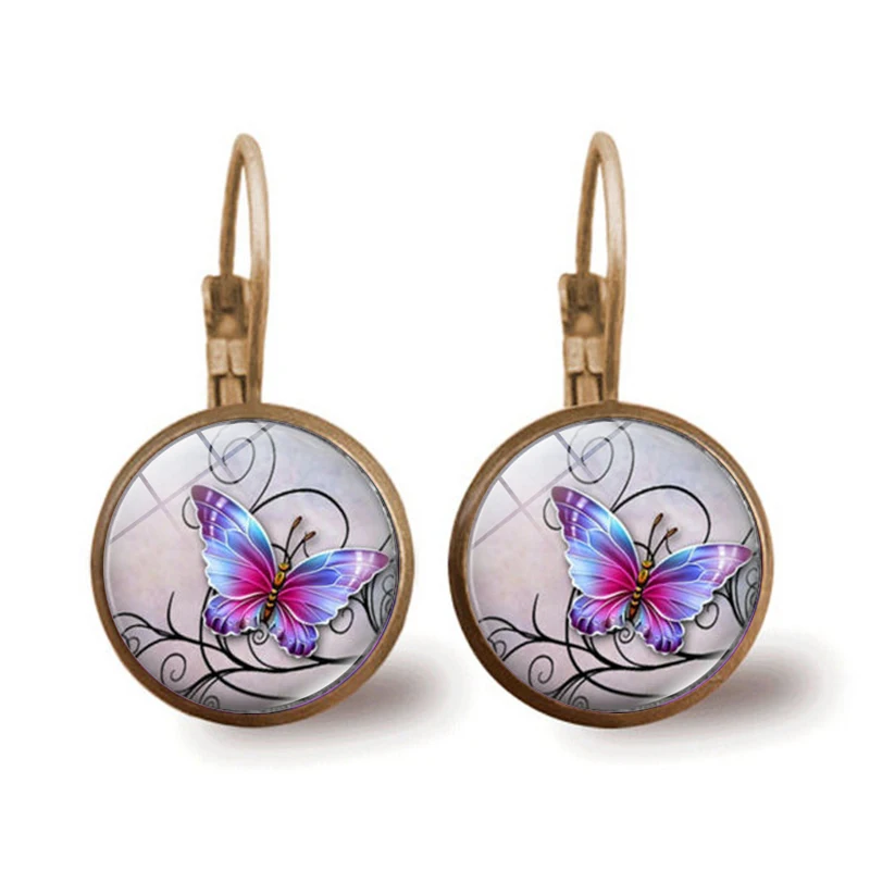 1 пара старинные серьги с подвесками Бабочка Искусство фото 14 мм бижутерия со