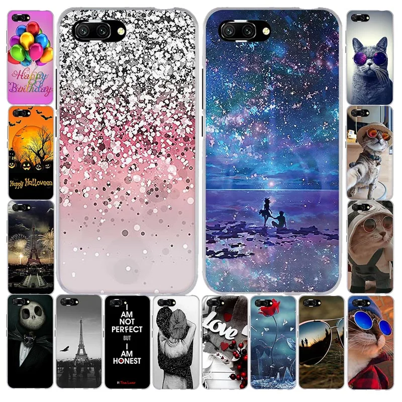 Чехлы для Huawei Honor 10 Мягкий сенсорный силиконовый чехол из ТПУ телефона задняя