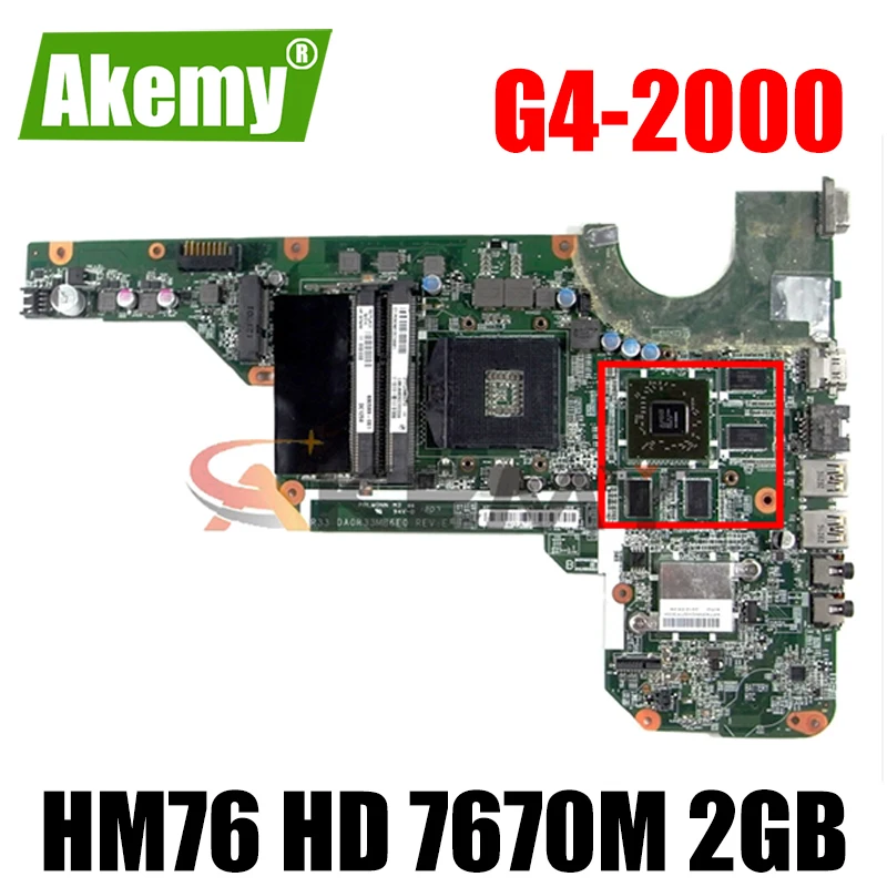 

Оригинальный Для HP G4-2000 G6-2000 G7-2000 680570-001 материнской платы ноутбука 680570-501 DA0R33MB6F1 HM76 HD 7670 м 2 ГБ 100% тестирование