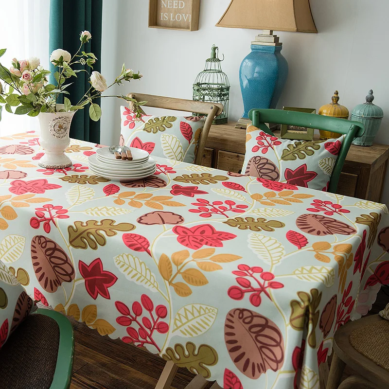 Водонепроницаемая скатерть WUJIE в американском стиле с цветочным принтом
