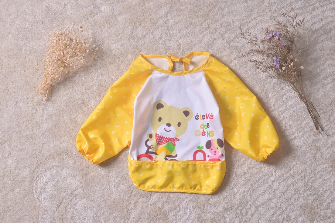 Long Sleeve Baby Bibs Bib Apron Waterproof Art Smock Feeding Toddler Children | Детская одежда и обувь