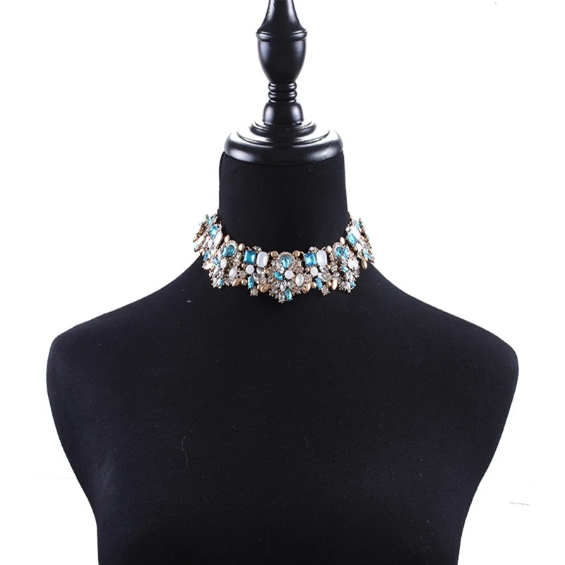 Модное ожерелье с кристаллами и цветами из горного хрусталя очаровательное