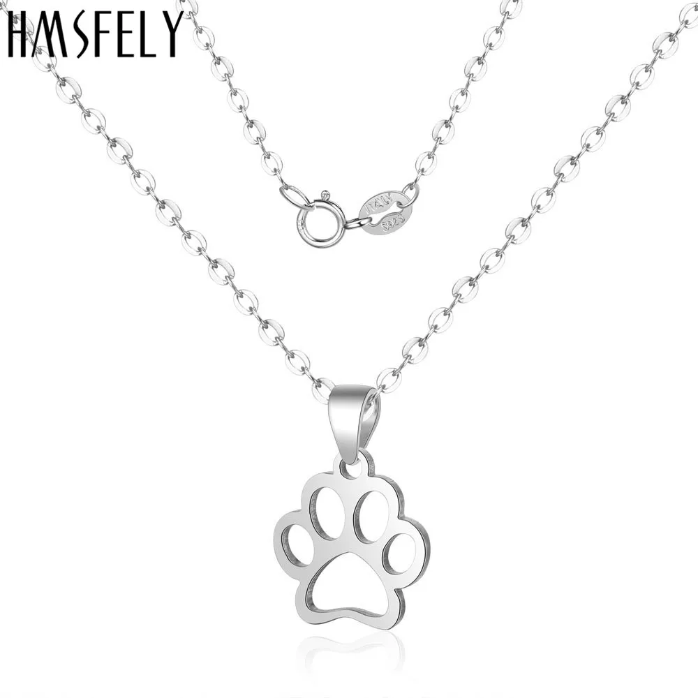 HMSFELY реальные 925 стерлингового серебра женское ожерелье ювелирные изделия след