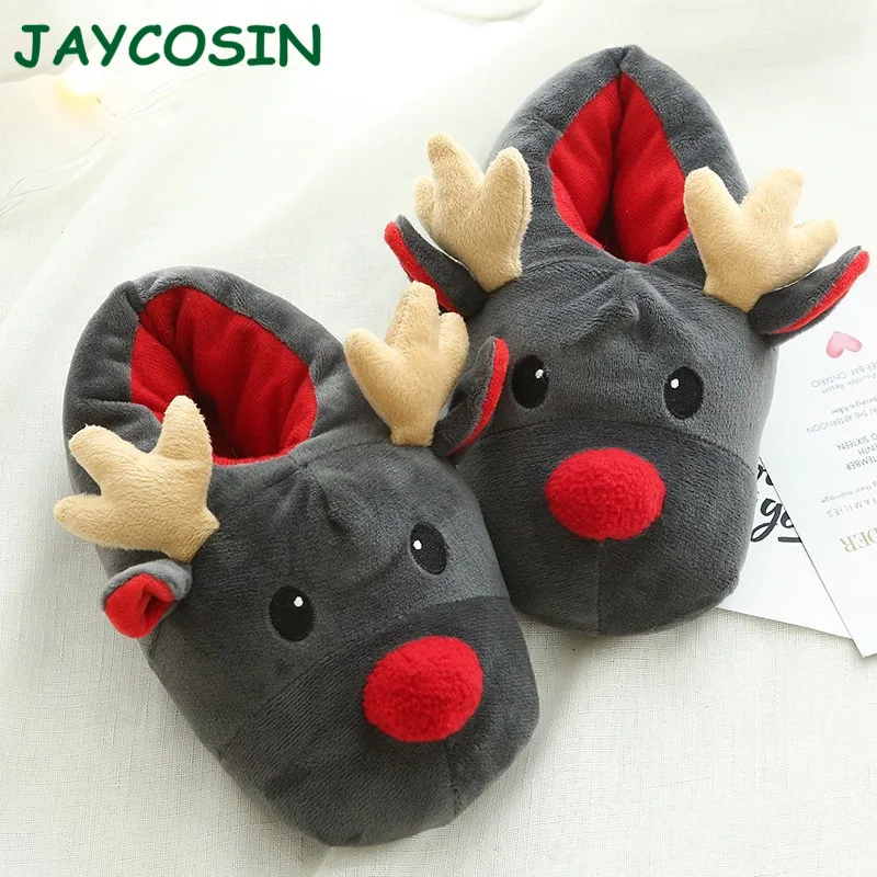 JAYCOSIN обувь для женщин 2019 Зима теплые рождественские олени хлопковые домашние