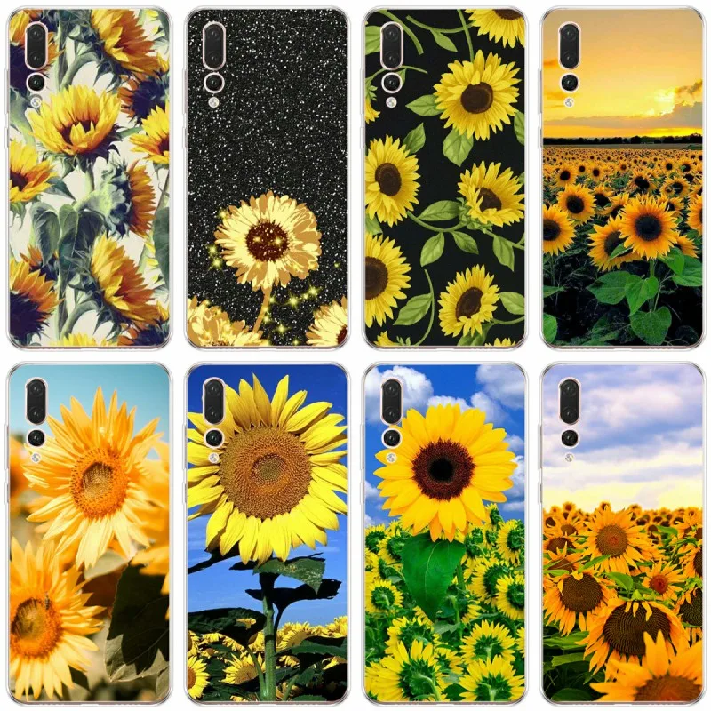 Чехол с подсолнухами для Huawei P9 P10 P20 PLUS P30 PRO P8 lite P smart|Бамперы| |