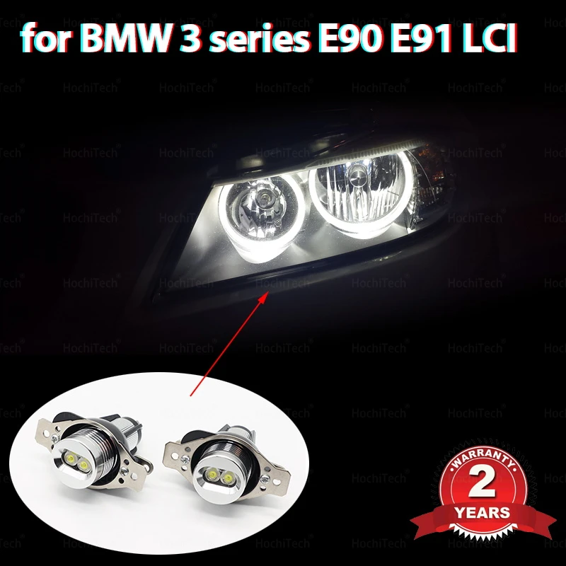 

Дневные огни, высокая мощность, длительный срок службы 6000 К, белый 20 Вт, ангельские глазки для BMW 3 серии E90 E91 LCI, галогеносветильник светодиод...