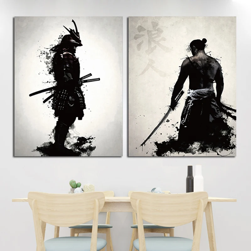Japanese Samurai Graffiti Art Poster Painting Printed On Canvas Home Decor Cuadros For Living Room Wall Posters | Дом и сад