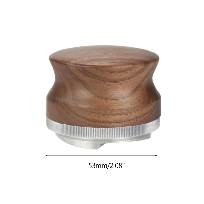 

29EA Stainless Steel Coffee Tamper 53mm Walnut Wood Coffee Powder Hammer Distributor