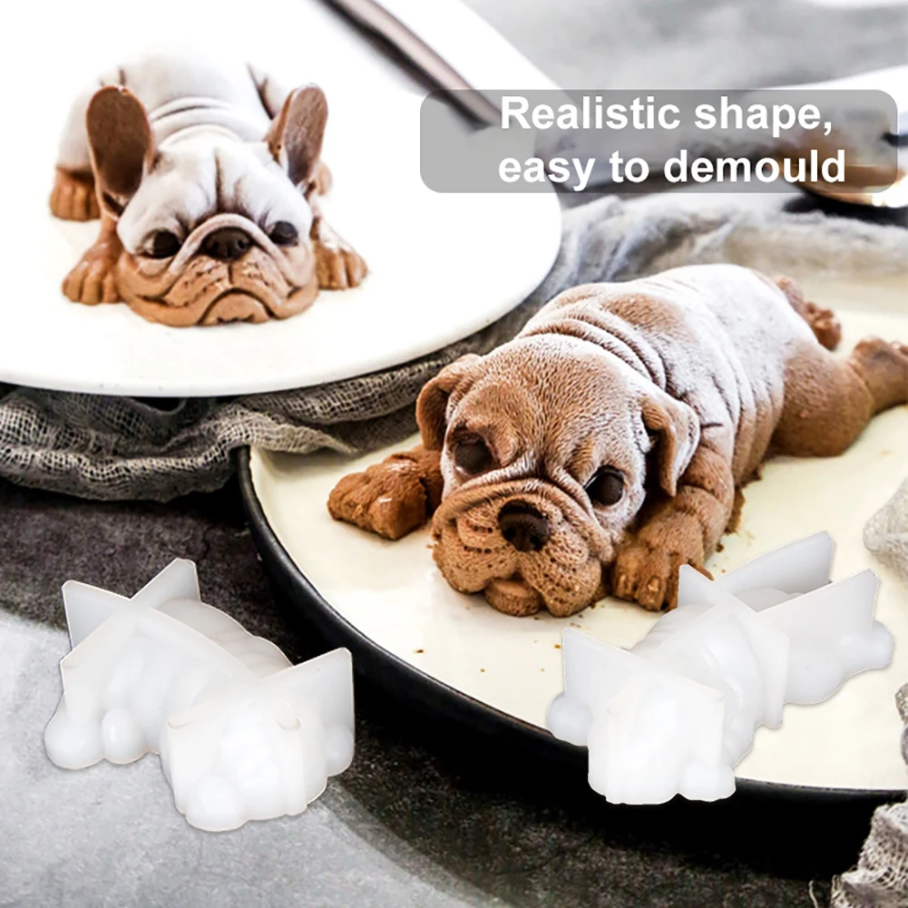 3D шарпей собака силиконовый мусс торт мороженое пудинг плесень взрыв охлаждения