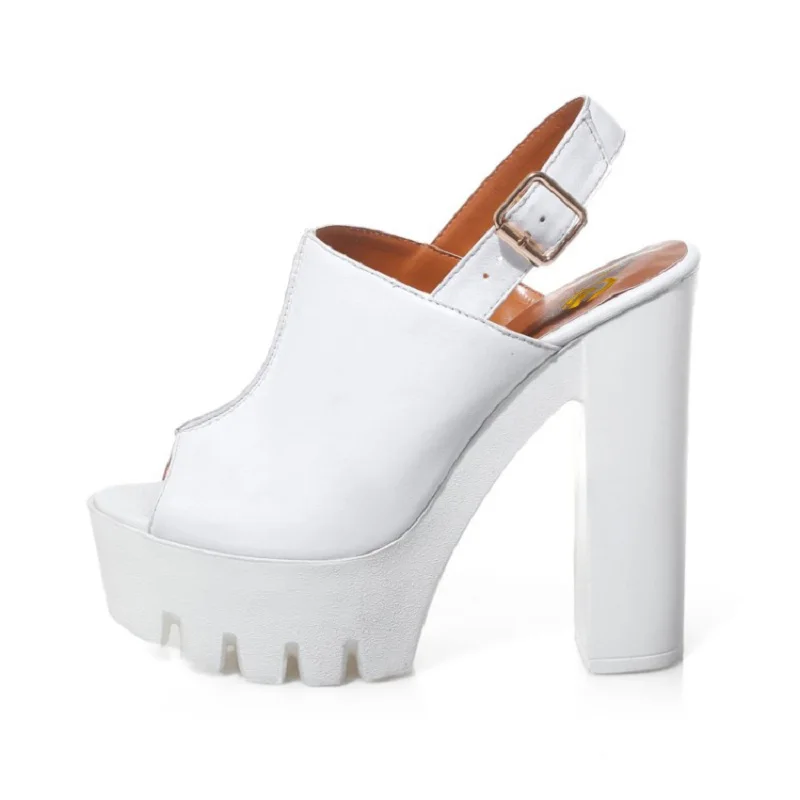 Женские босоножки с открытым носком на высоком квадратном каблуке размеры 4 8 5|sexy