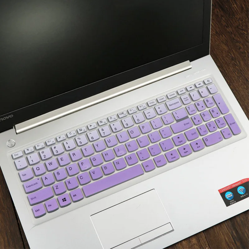 Аксессуары для ноутбуков lenovo Ideapad 310 15 510 15 110 15 17, ноутбук 15 ''15,6 дюймов, защитный чехол для клавиатуры ноутбука - Цвет: Gradual Purple