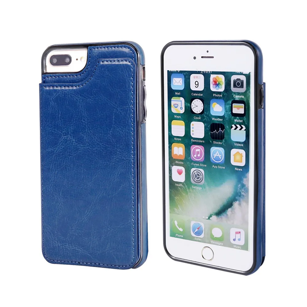 2 в 1 уникальный двойной кошелек для карт флип кожаный чехол телефона IPhone 7p/8p