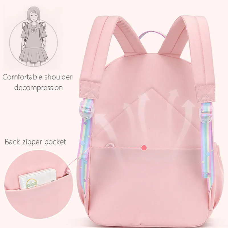 Children's Waterproof Backpacks Kids Schoolbags Mochilas Fashion Rainbow Shoulder Strap School Bag For Teenagers Girls