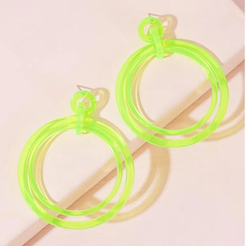 Новые вечерние серьги акриловые флуоресцентные европейские и американские