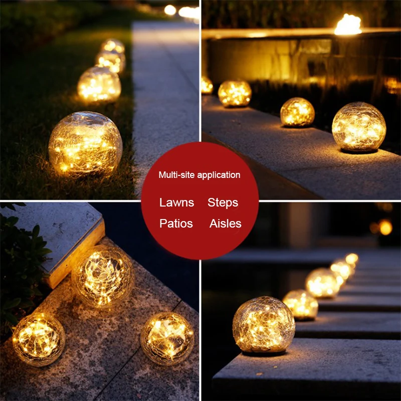 Солнечная наземная вставка светильник s трещины на открытом воздухе Стекло