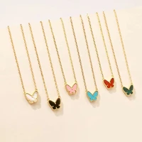 2021 hot brand for women colorful butterfly neckalce pendant cute fashion party gold color jewelry