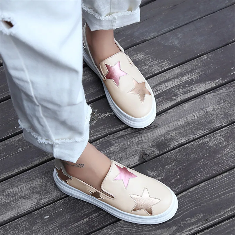 Женские лоферы без застежки FEDONAS белые туфли из натуральной кожи на плоской