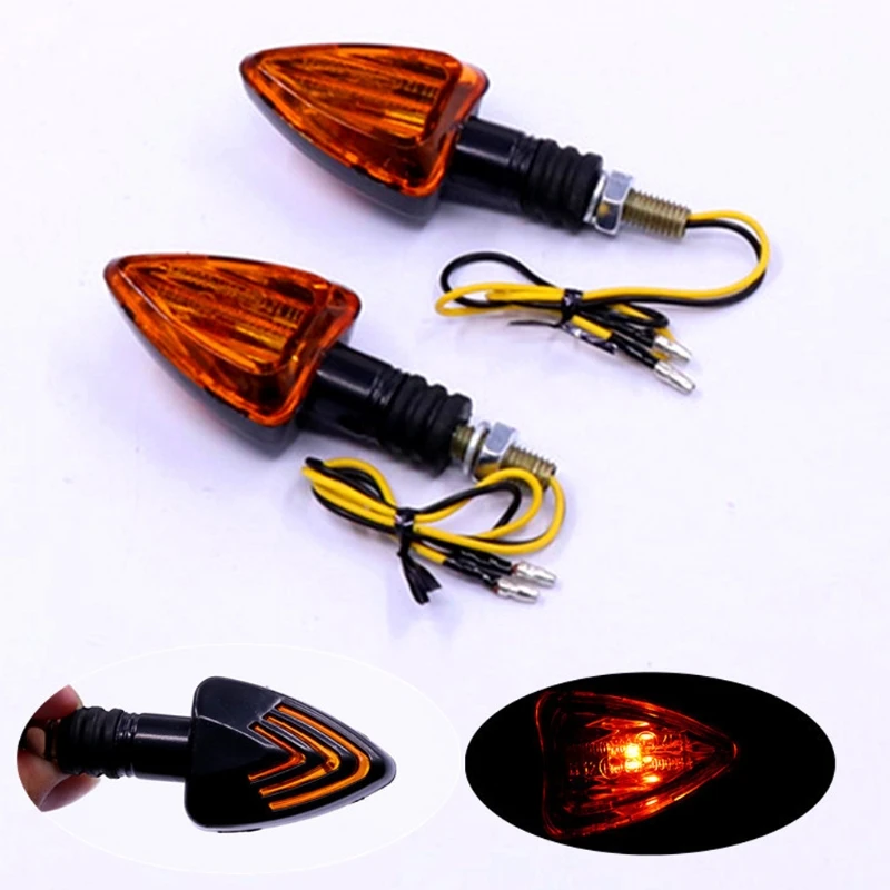 

2pcs Universal Motorcycle Turn Signal Light Motorcycle LED Lights Rear Blinker Indicator Tail Light Motorcycle Arrow Amber