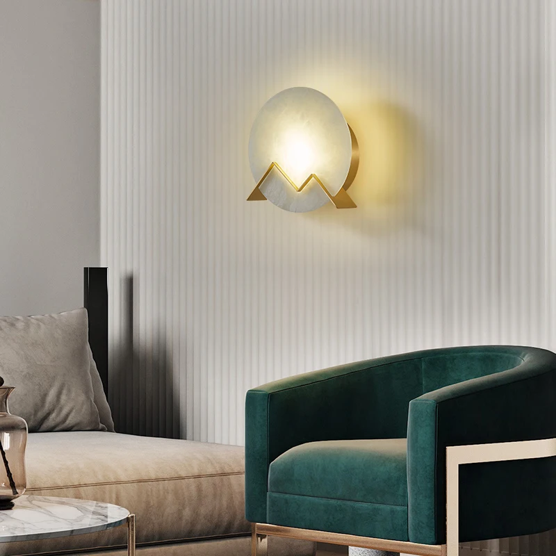 

Modern new Chinese style living room dining room bedroom bedside corridor all copper TV wall lamp