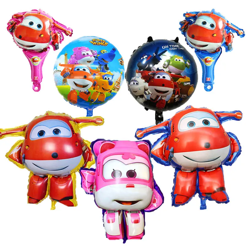 

16Pcs 3D Super Wings Balloon Jett balloons toys Birthday Party 32 inch Number Dot Latex Decorations kids toy Balloons supplies