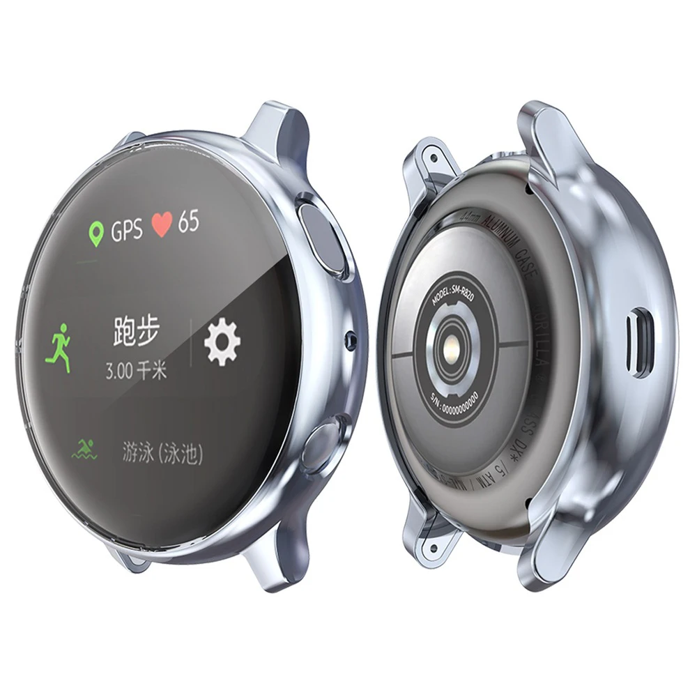 Защитный чехол из ТПУ с гальваническим покрытием для Samsung Galaxy Watch Active 2 40 мм 44