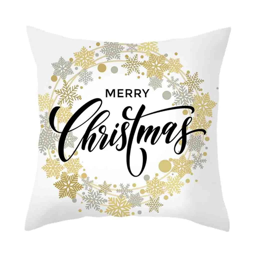 Наволочки с надписью &quotMerry Christmas&quot льняная наволочка Санта Клаусом для диванной