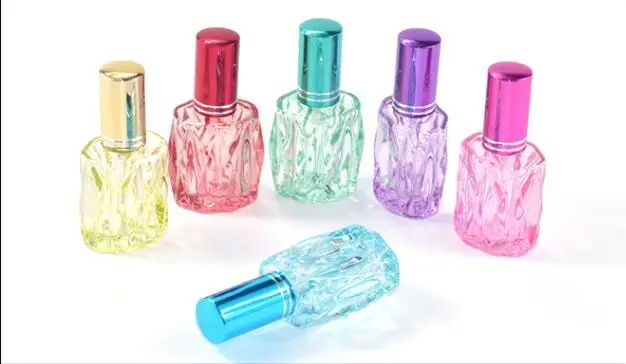 

Портативный пустой стеклянный спрей 12 мл с цветным волнообразным узором, бутылка для образцов 100 шт./лот