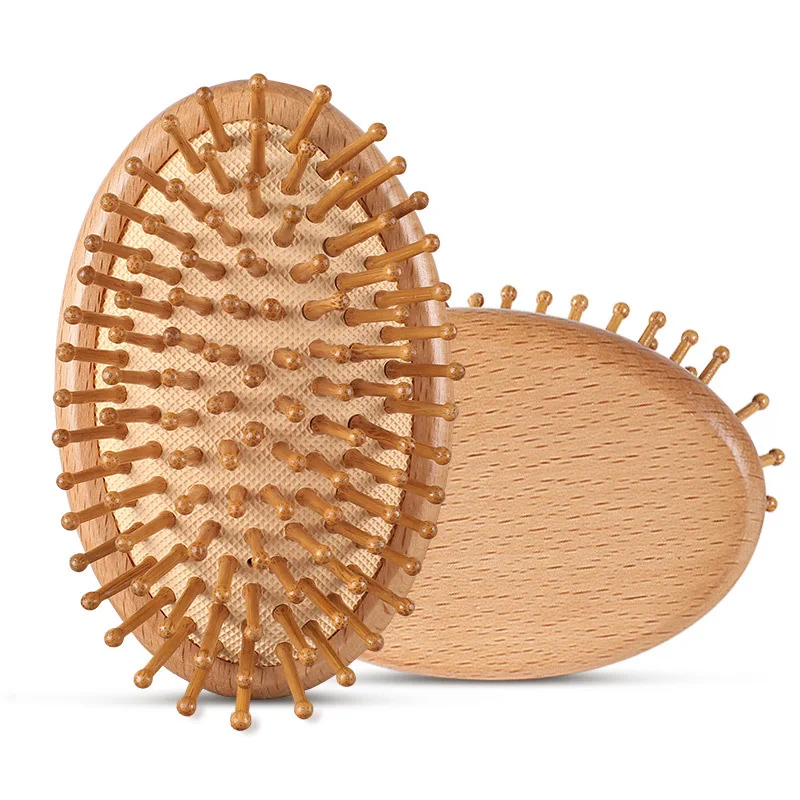 

Hair Brush Comb wood Airbag comb Egg Round Shape Soft Styling Tools Hair Brushes Detangling Comb Salon Hair Care Comb For Travel