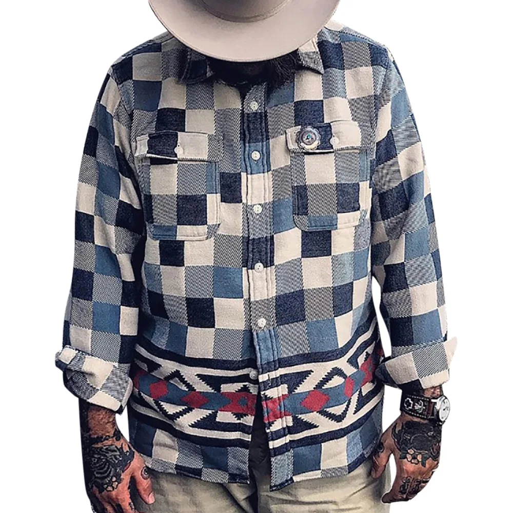 

Men's Casual Fashion Plaid Open Lining Coat Long Sleeve Jackte