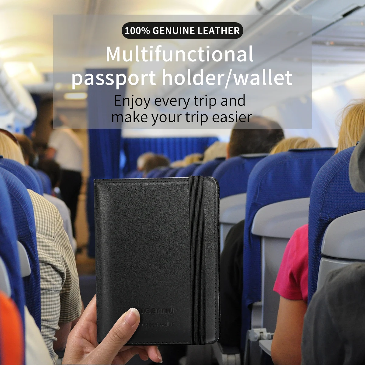 

Tigernu Genuine Leather Passport Cover Business RFID Anti theft Men Card & ID Holder Wallets For Men Mini Money Bags Male Purses