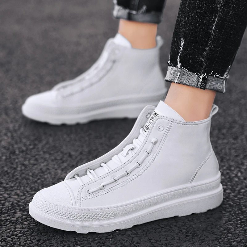 Мужская кожаная обувь модные высокие мужские ботинки роскошные Брендовые