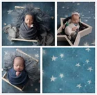 Фон для фотосъемки с изображением звездного неба и звезд, для новорожденных, для дня рождения мальчика, декор торта, студийный фон для фотосъемки реквизит для фотосессии