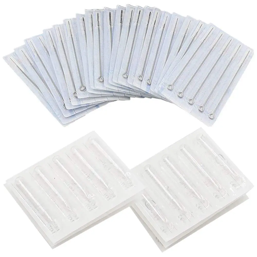 50 шт смешанные цвета татуажные иглы и наконечники для тату стерилизованные