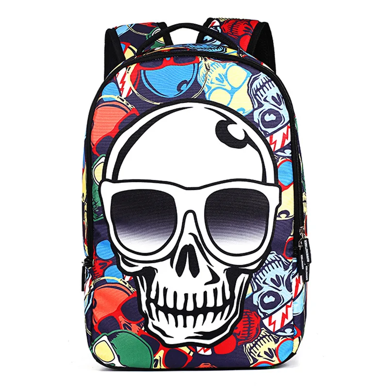 Крутой школьный рюкзак для ноутбука мальчиков с черепом Mochilas Escolares высокое