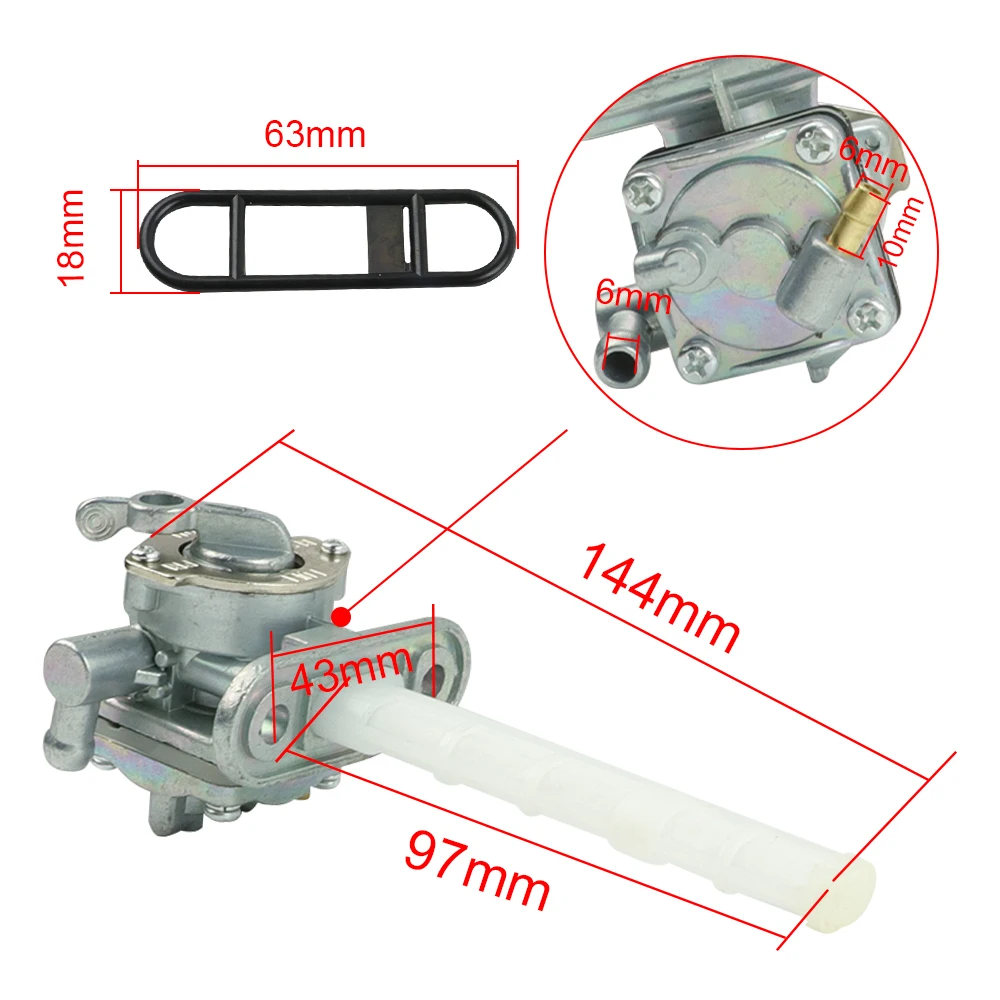 

FLYPIG 44mm Gas Fuel Valve Petcock for Suzuki GR650 GSX600F GSX750F GS1100E GS300 GS450 GS550 GS650 44300-45011 Fuel Petcock