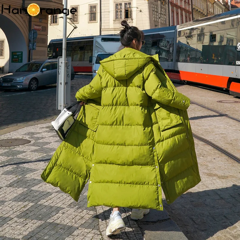 Зимние женские парки с хлопковой подкладкой длинное пальто большого размера до