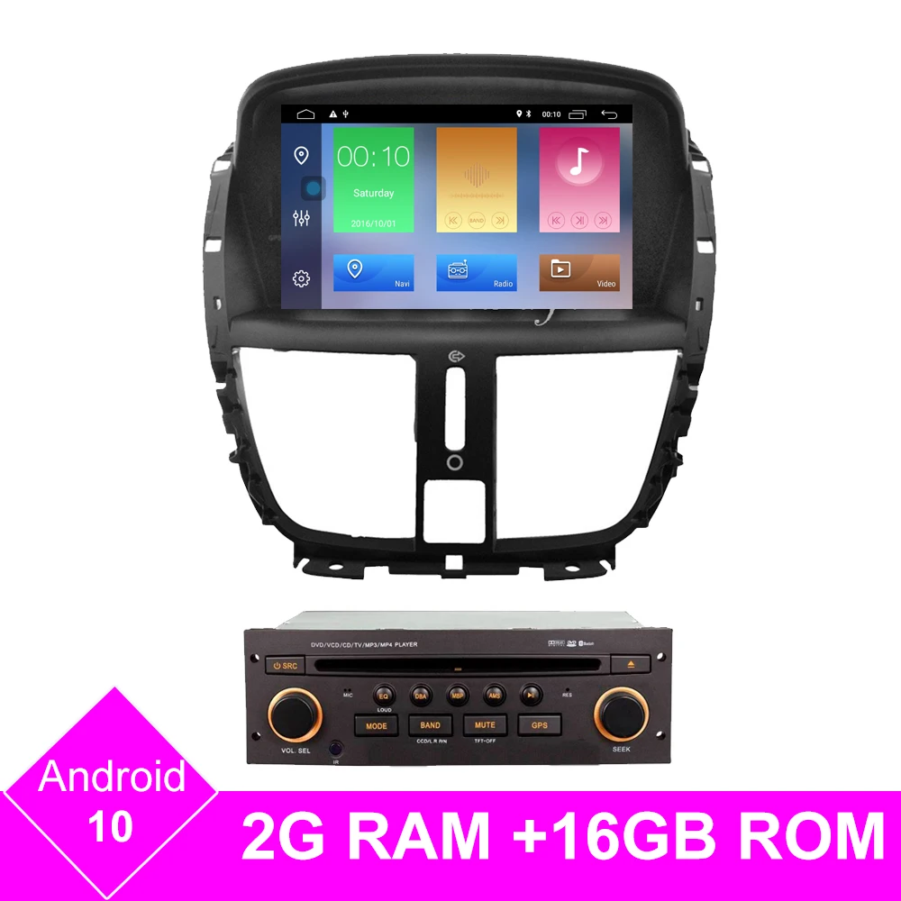 Android 10 Quad core autoradio для Peugeot 207 2007 2014 gps навигация радио стерео Bluetooth USB Мультимедиа