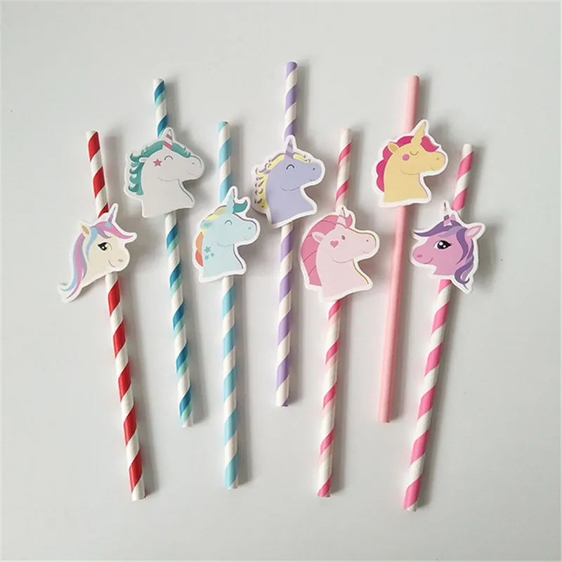 Украшения для вечеринки в виде единорога Детские принадлежности чашки-баннер