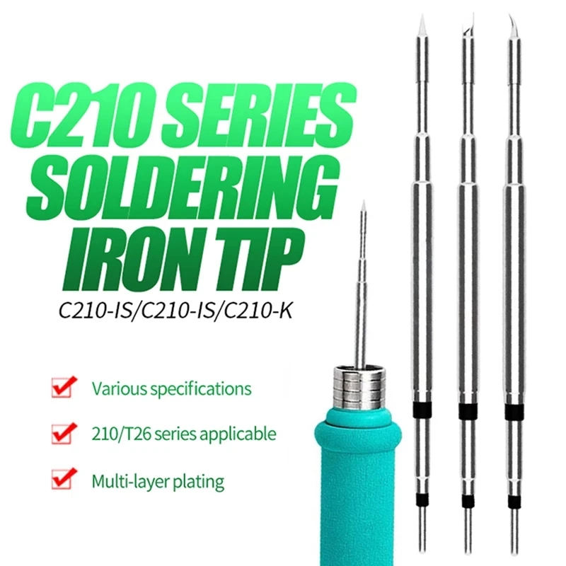 

RELIFE RL-C210 Universal Soldering Iron Tip JBC C210 Tips Compatible for Xsoldering T210 And Sugon T26 Soldering Station Handle