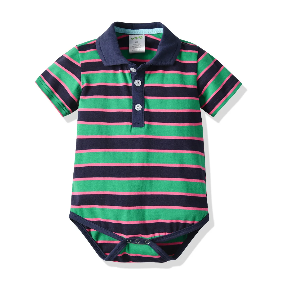 

Summer Baby Clothes Newborn Boys Turn-down Collar Infant Newborn Cotton Clothes Jumpsuit For 0-2Y Toddlers Bebe Outfits